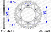 Corona AFAM 11212N-51 in all. passo 520 HM-HONDA CRE F 450 X 2004  -2016